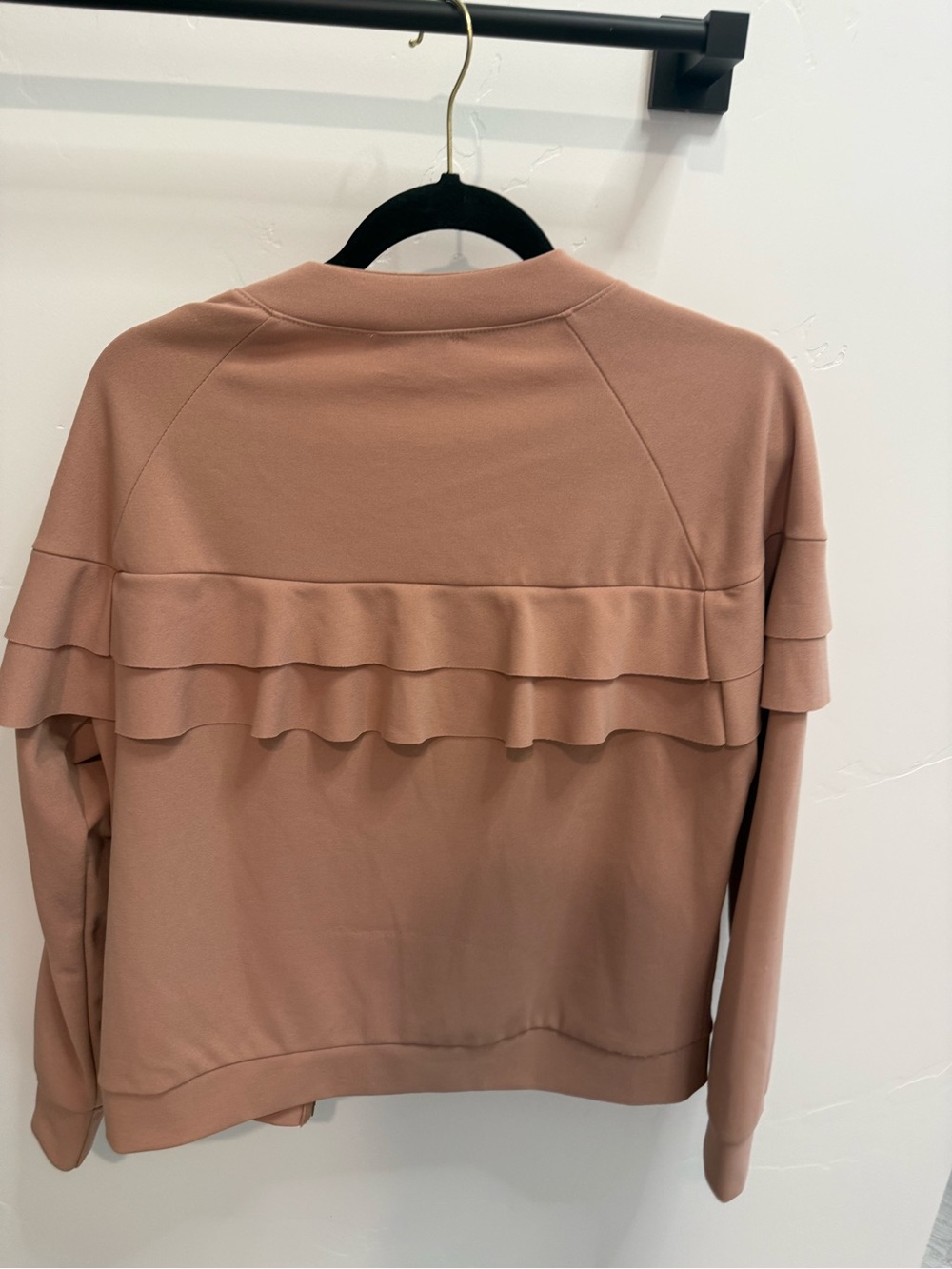 Ruffle Back zip up jacket - Mauve Pink